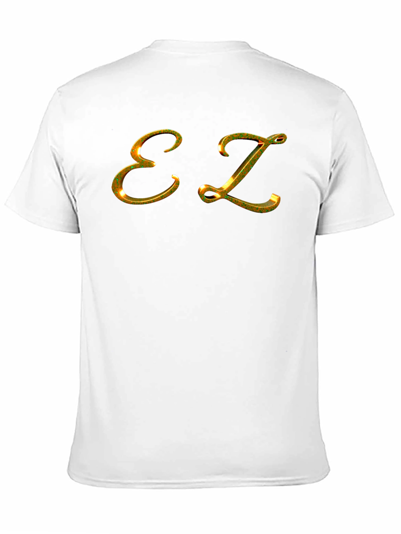 EZ Golden Letter T-Shirt - Mens Black Short Sleeve