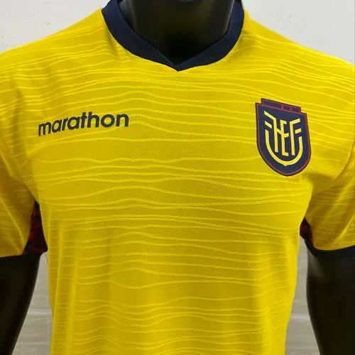 2026/27 Ecuador Home Yellow Player Version Soccer Jersey Detail 1
