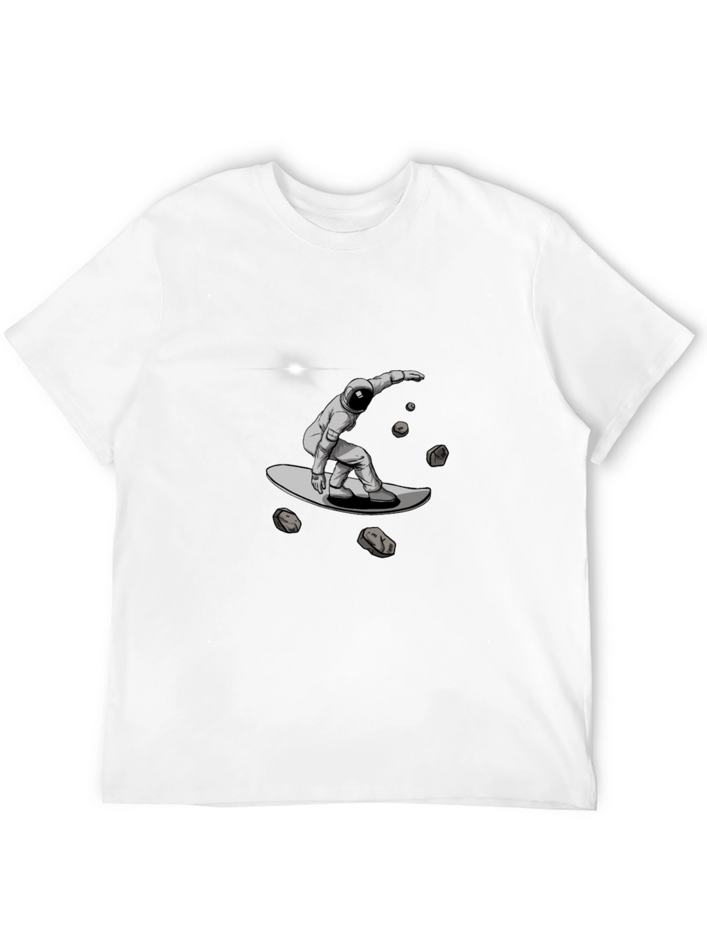 Astronaut Space Surfing Black T-Shirt