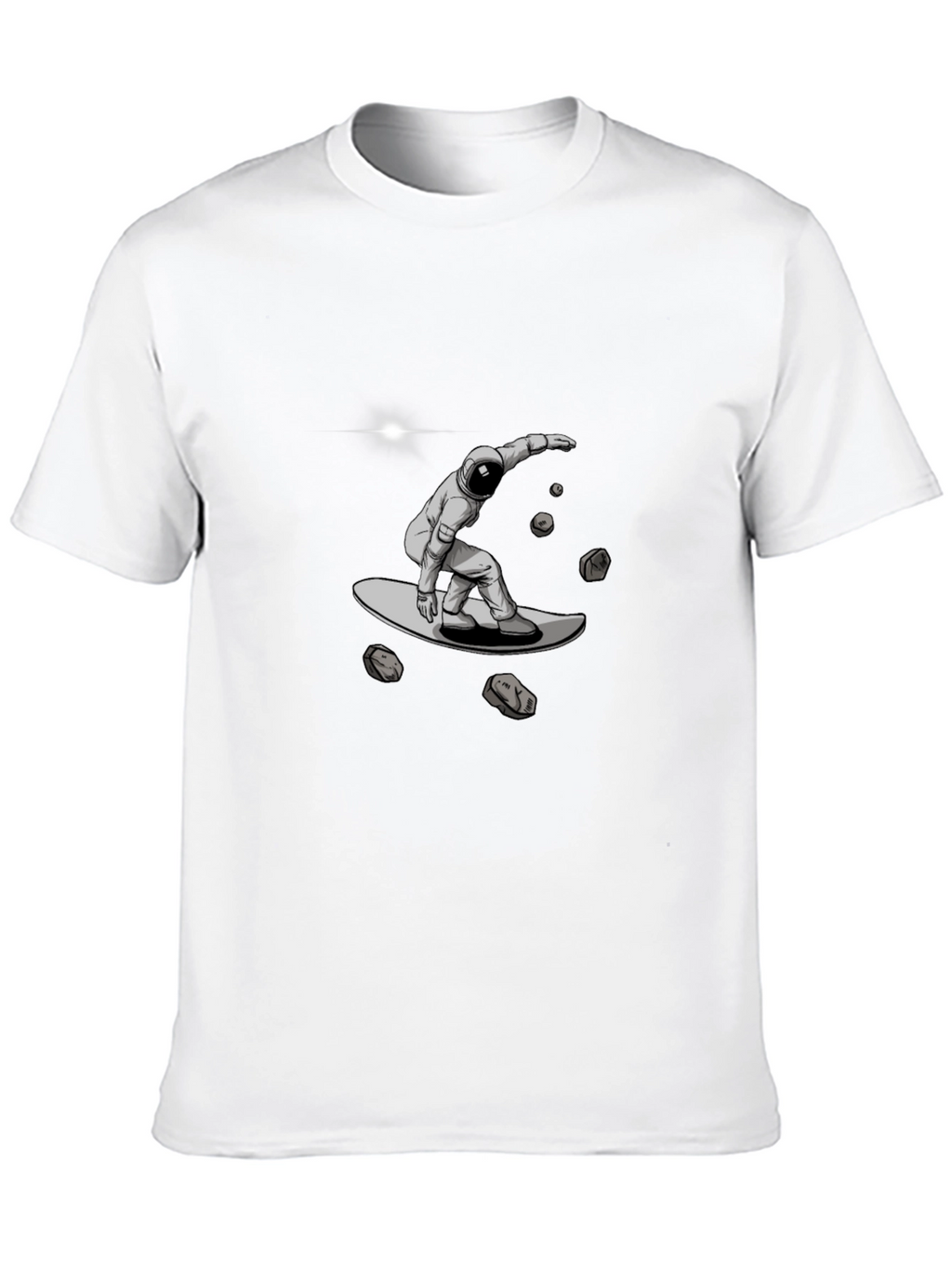 Astronaut Space Surfing Black T-Shirt