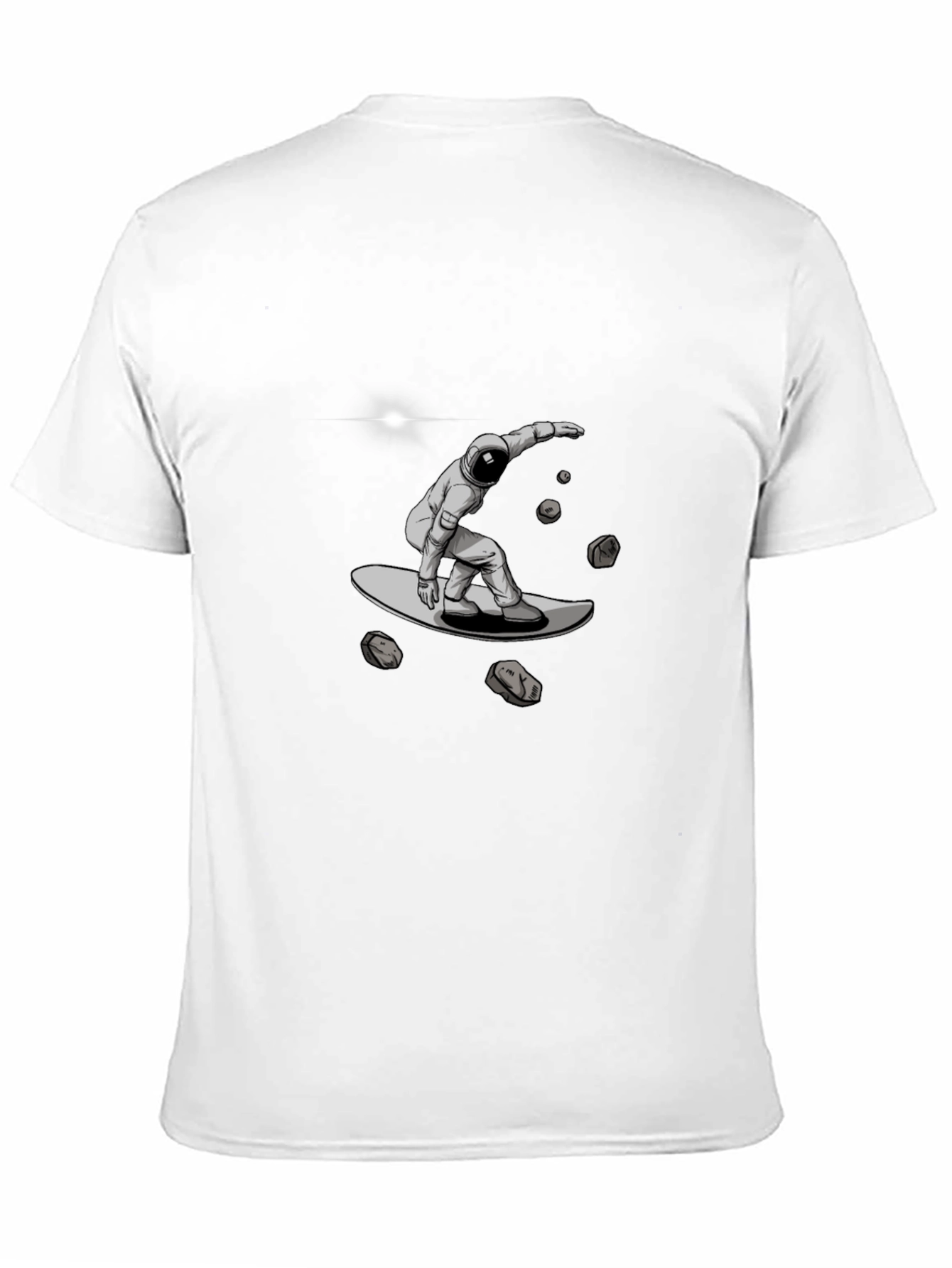 Astronaut Space Surfing Black T-Shirt