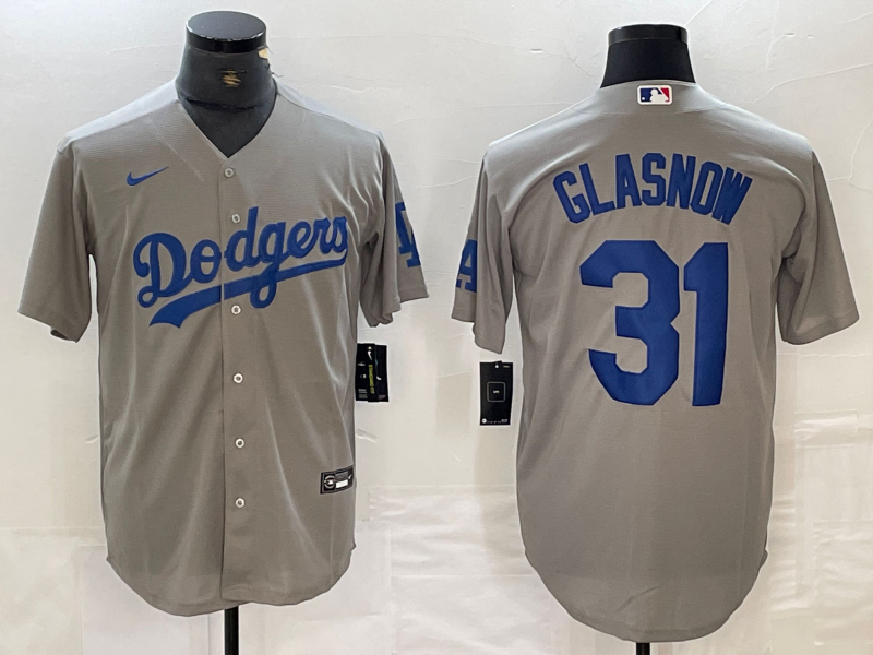 Men's Los Angeles Dodgers Tyler Glasnow #31 Gray Replica Player Jerseys