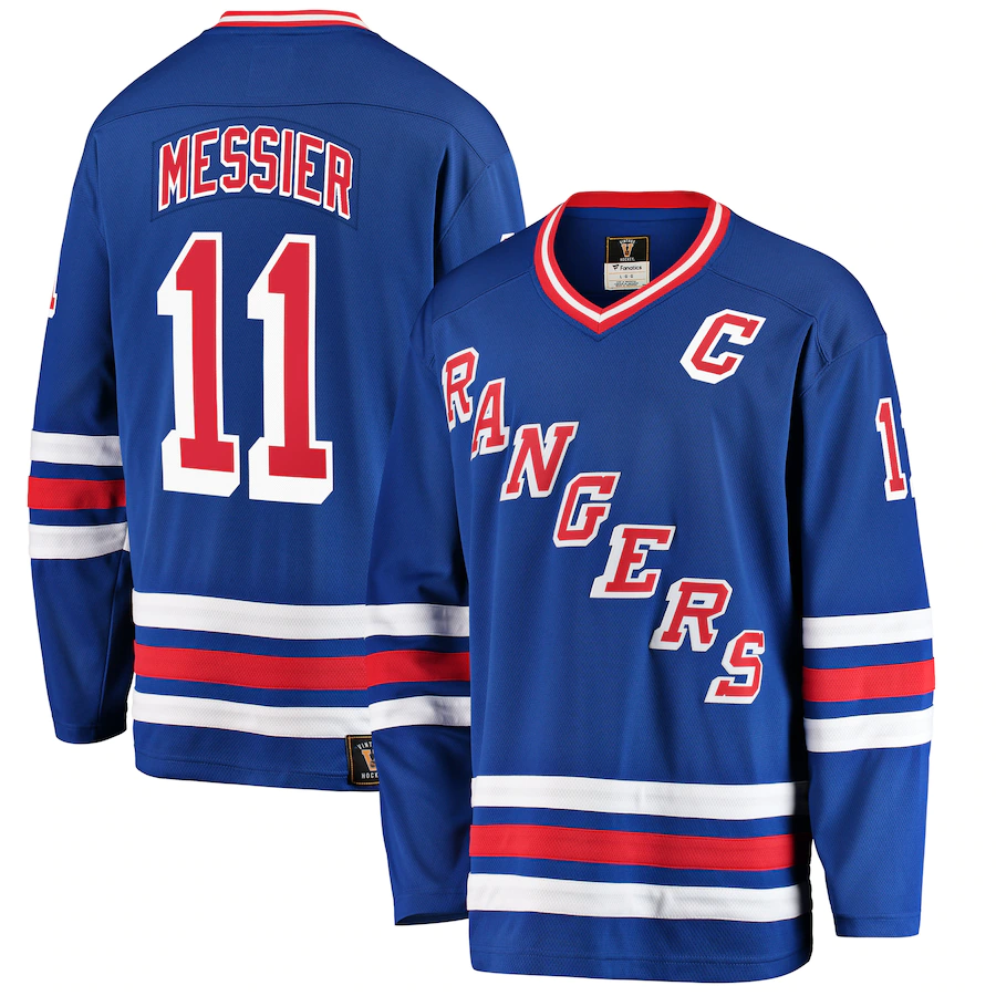 Men's New York Rangers Mark Messier #11 Blue Player Game Jerseys