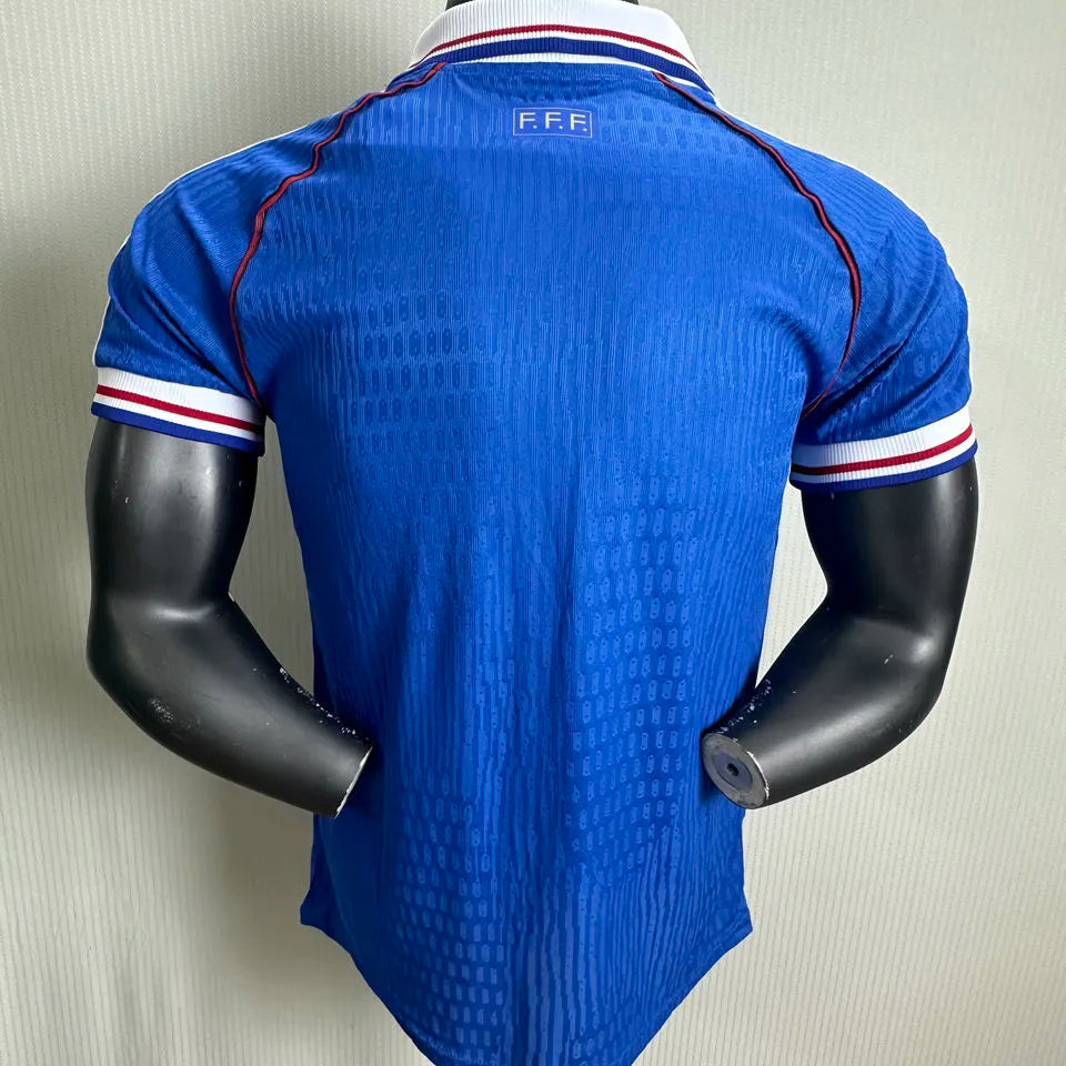 1998 France Home Blue Retro Player Version Soccer Jersey Back