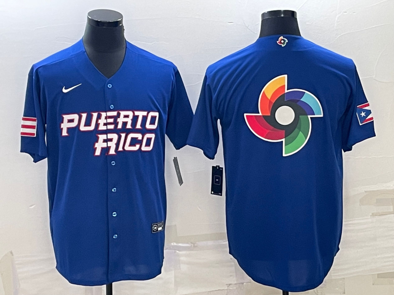 Men's 2023 World Baseball Classic Puerto Rico Blue Jerseys