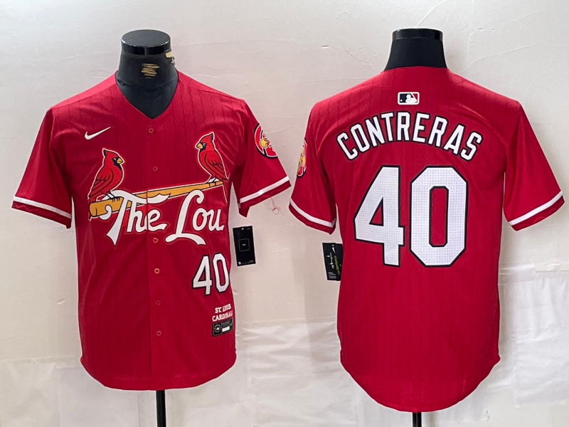 Men's St. Louis Cardinals Willson Contreras #40 Red 2024 City Connect Limited Player Jerseys