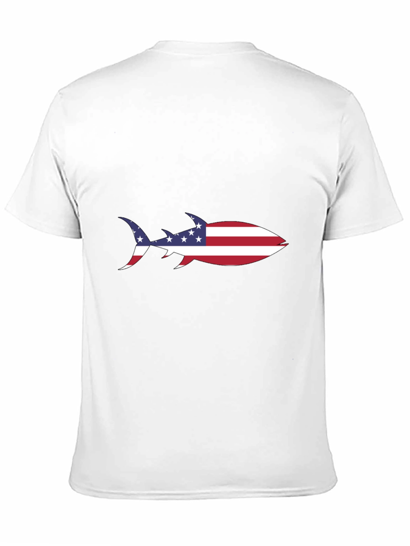 American Flag Shark Black T-Shirt