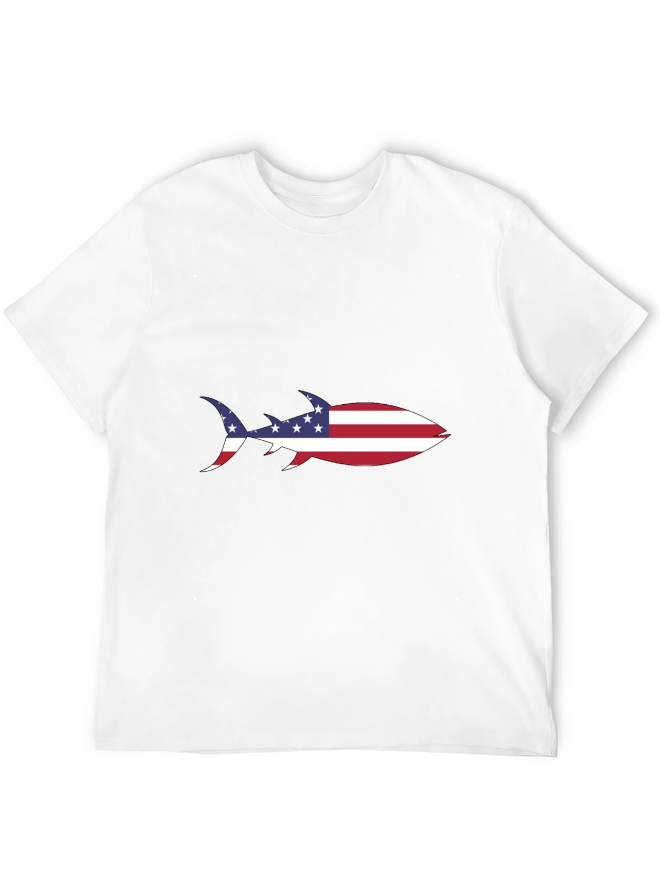 American Flag Shark Black T-Shirt