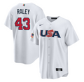 Men's 2023 World Baseball Classic #43 Luke Raley USA White Jerseys