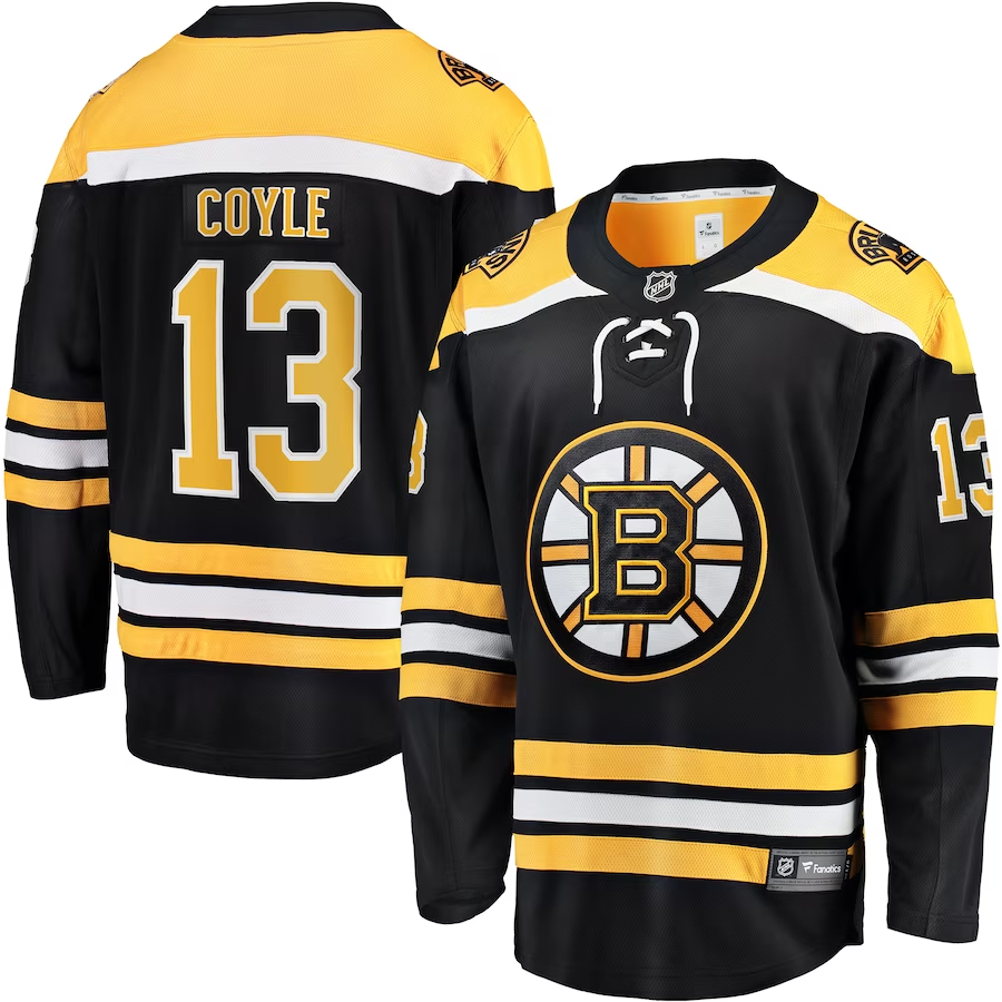 Men's Boston Bruins Charlie Coyle #13 Black Replica Player Jerseys