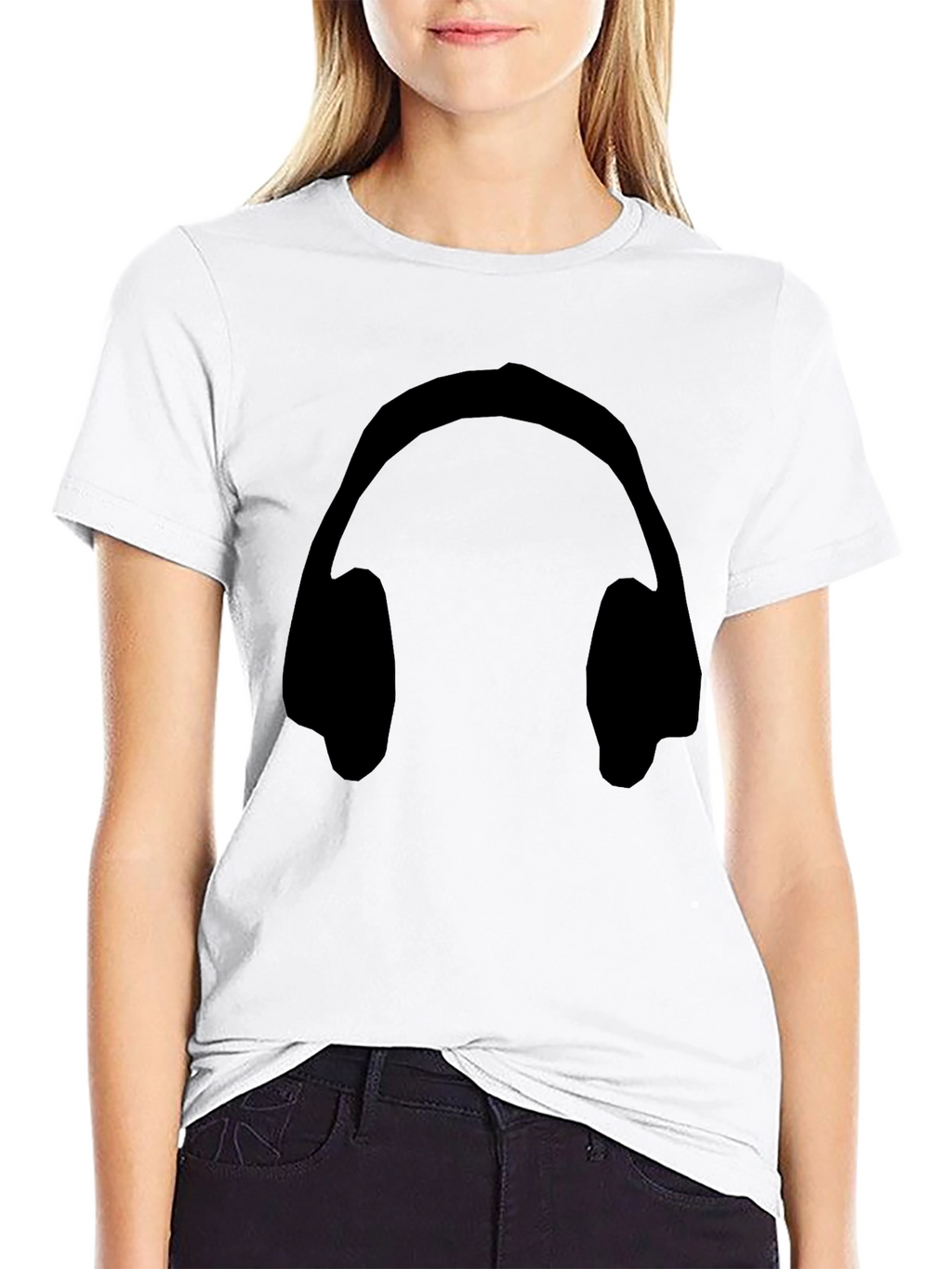 Headphones Graphic Tee - Stylish Black T-Shirt