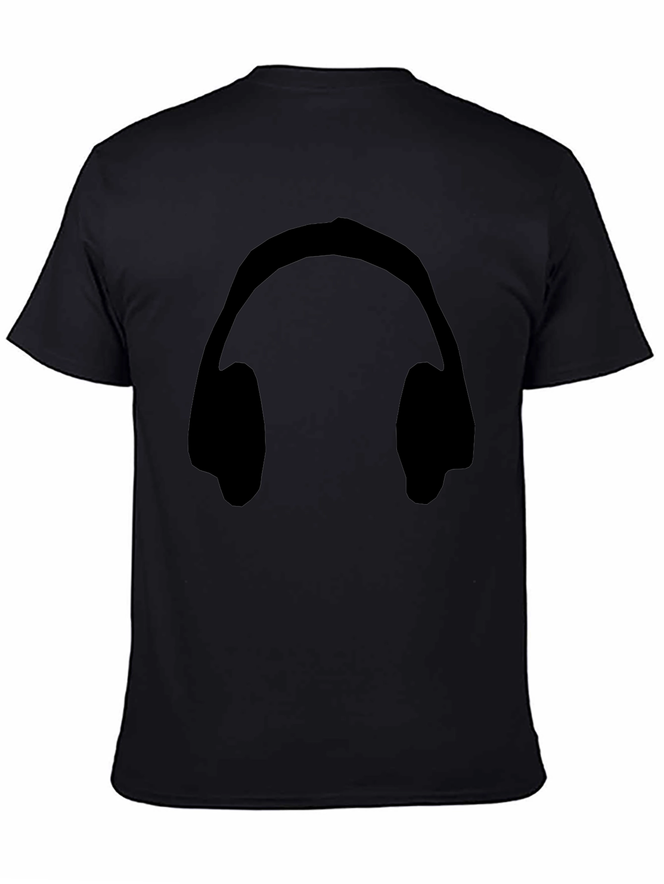 Headphones Graphic Tee - Stylish Black T-Shirt