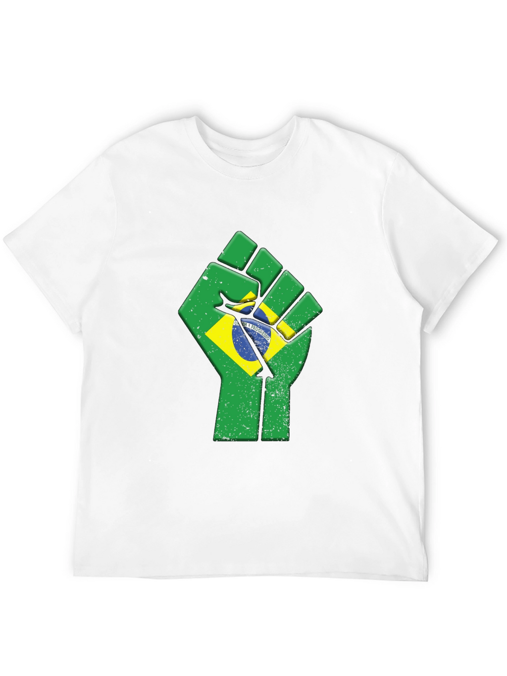 Brazil Flag Fist Black T-Shirt - Power & Patriotism