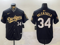 Men's Los Angeles Dodgers Fernando Valenzuela #34 Black Replica Player Jerseys
