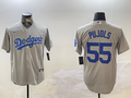 Men's Los Angeles Dodgers Albert Pujols #55 Gray Replica Player Jerseys