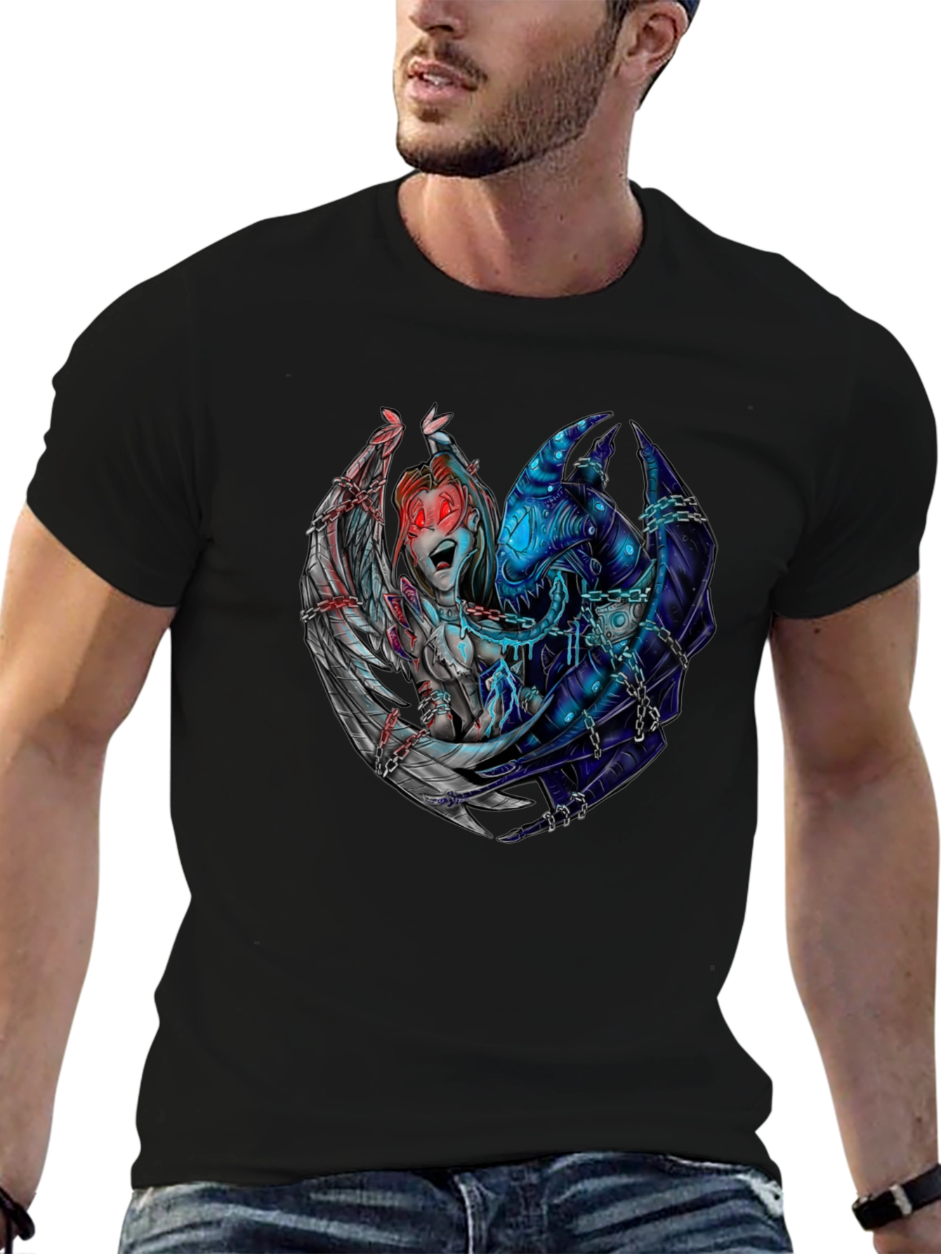 Angel & Demon Graphic T-Shirt - Dark Aesthetic