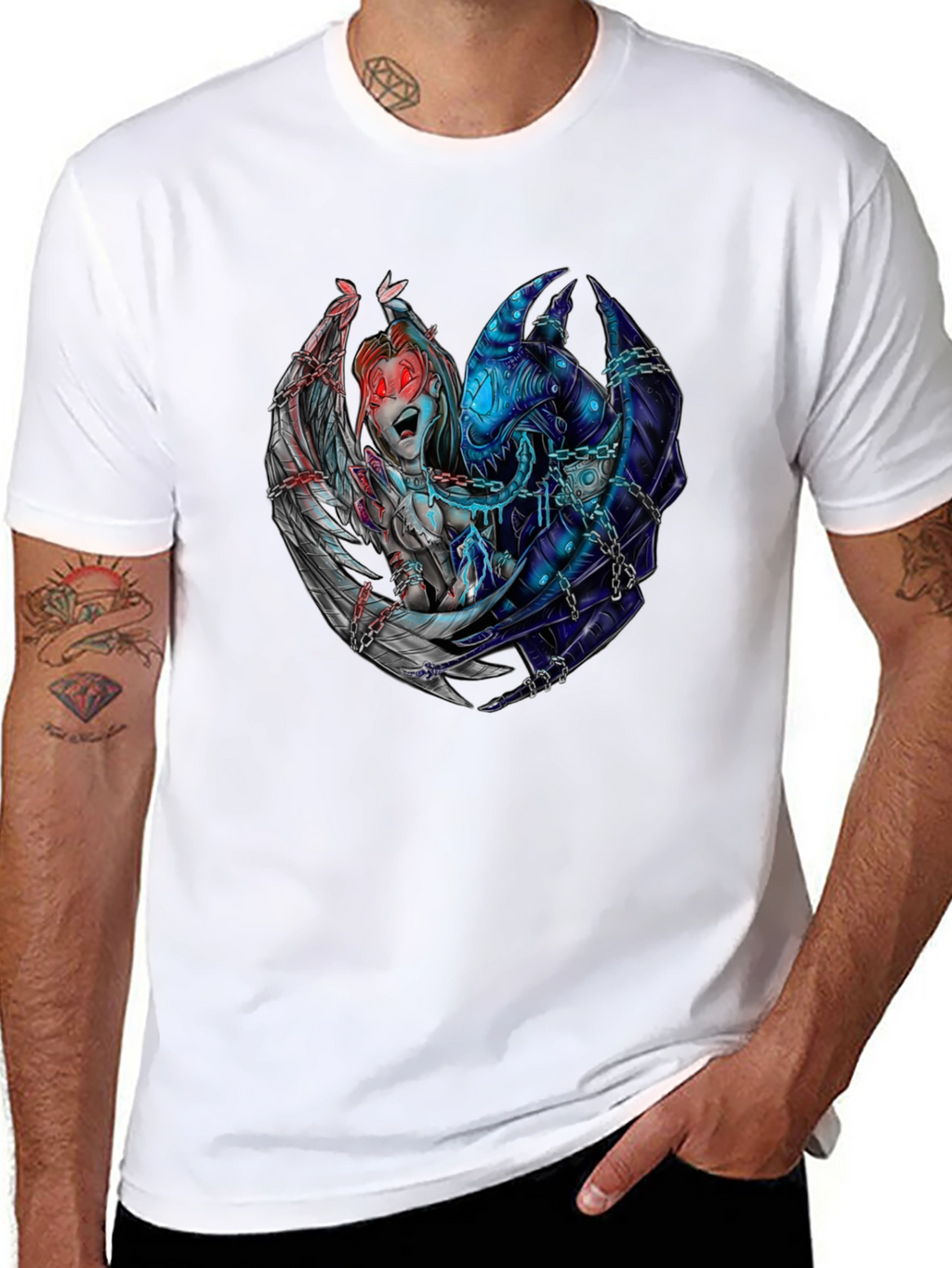 Angel & Demon Graphic T-Shirt - Dark Aesthetic
