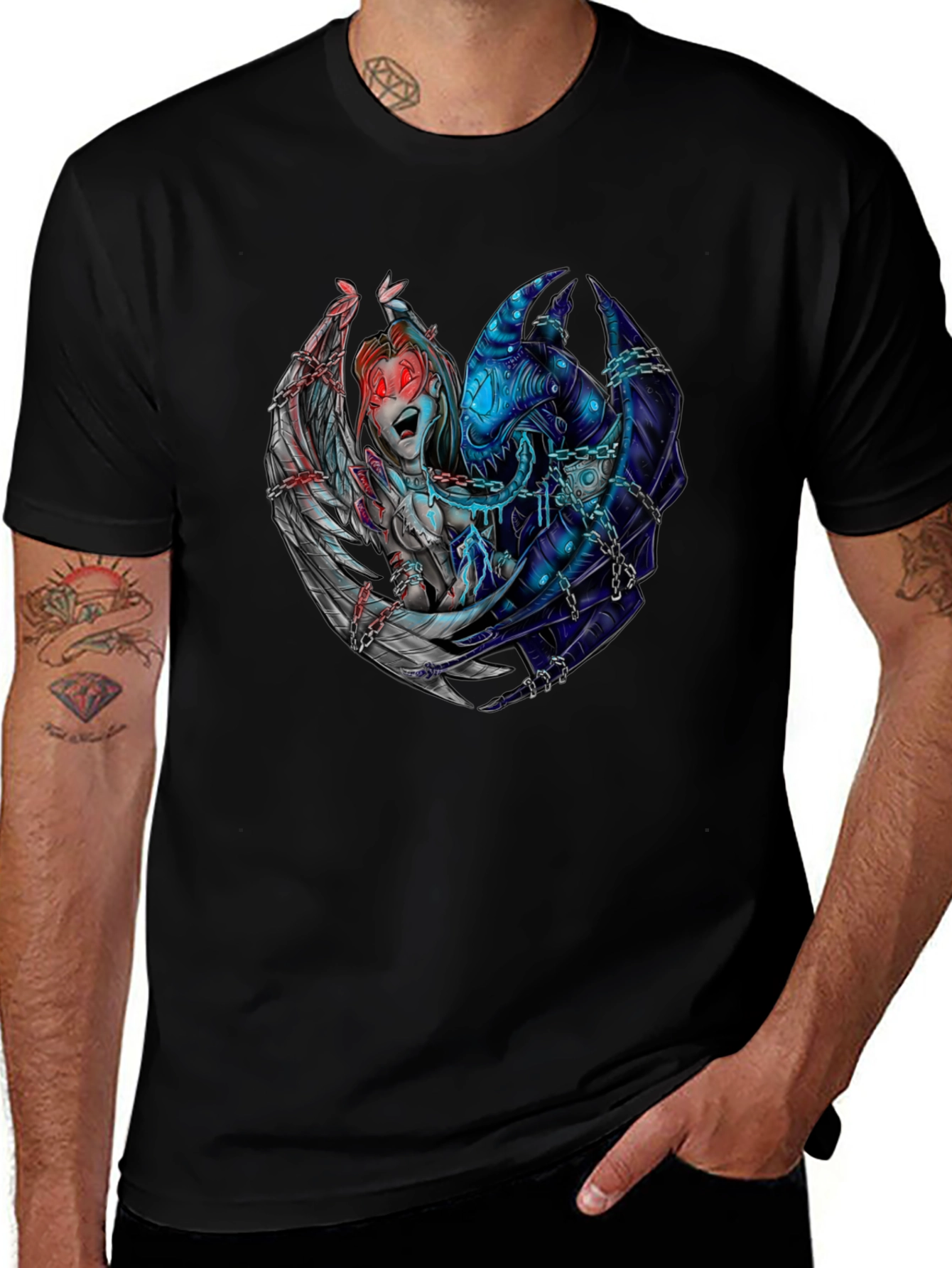 Angel & Demon Graphic T-Shirt - Dark Aesthetic