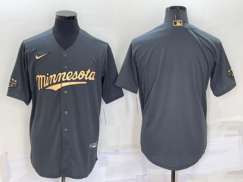 Men's Minnesota Twins Dark Grey Replica Player Blank Jerseys