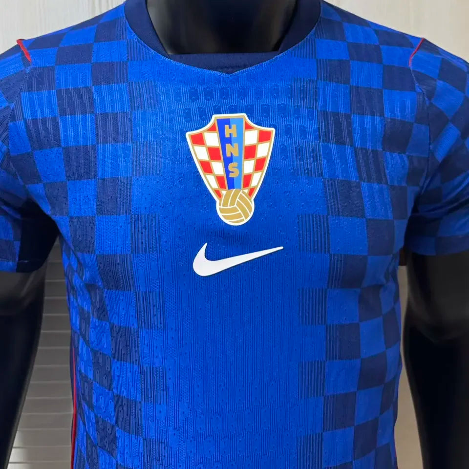 2026/27 Croatia Away Blue Player Version Soccer Jersey 背下有格子 Detail 3