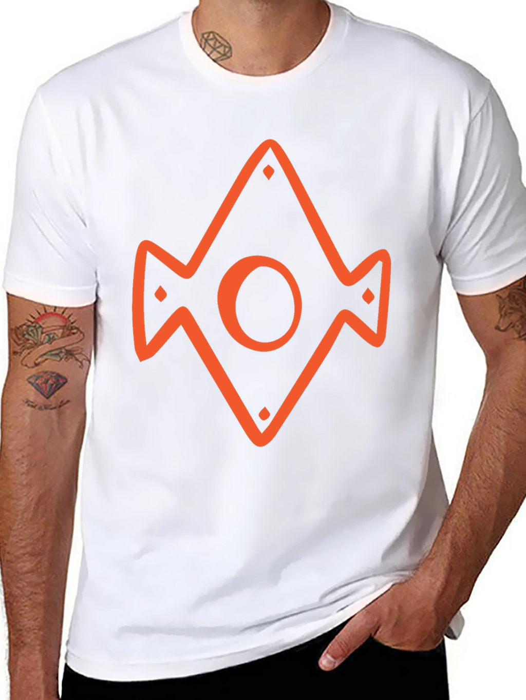 Geometric Icon Graphic Tee - Black