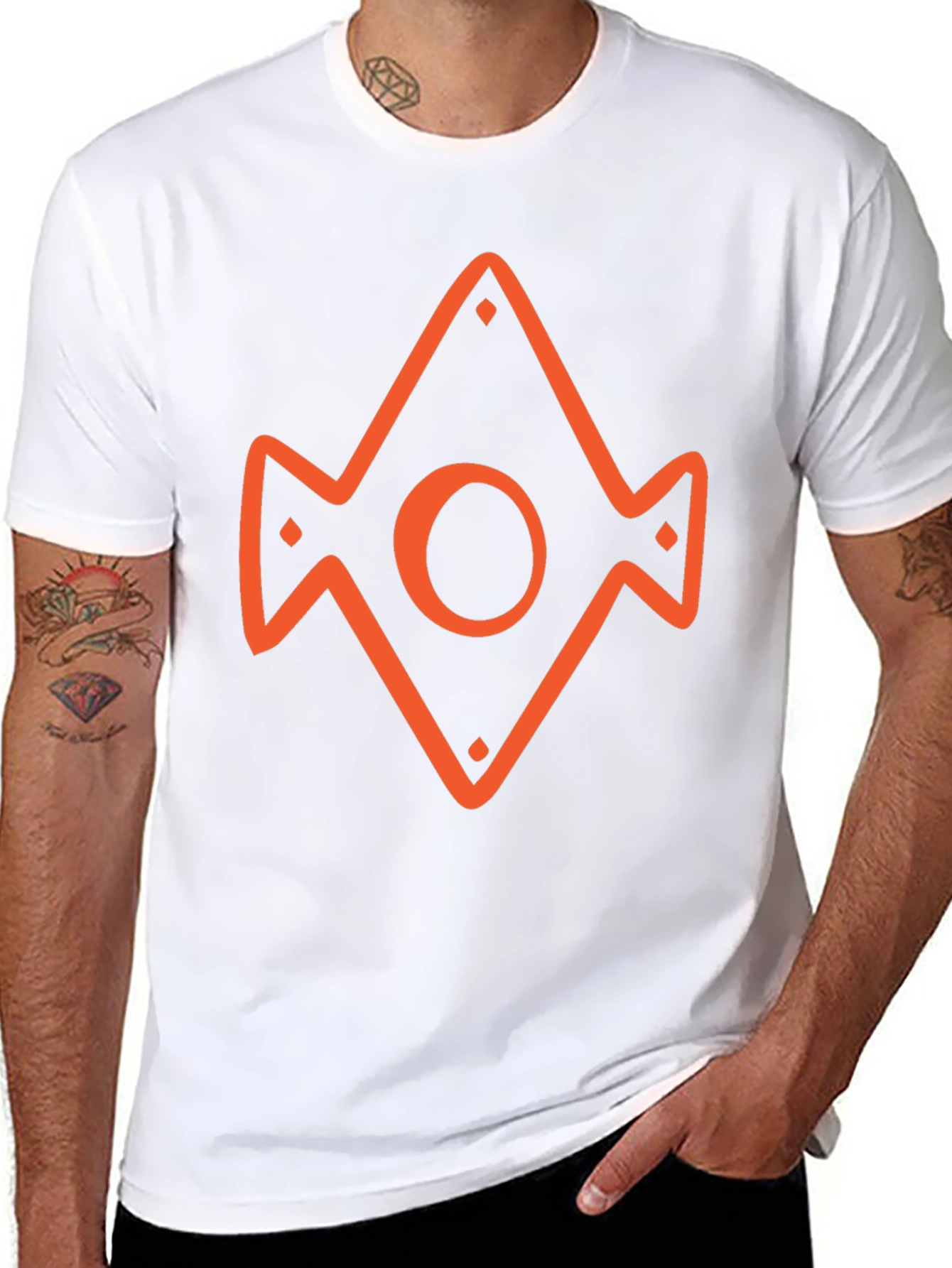 Geometric Icon Graphic Tee - Black