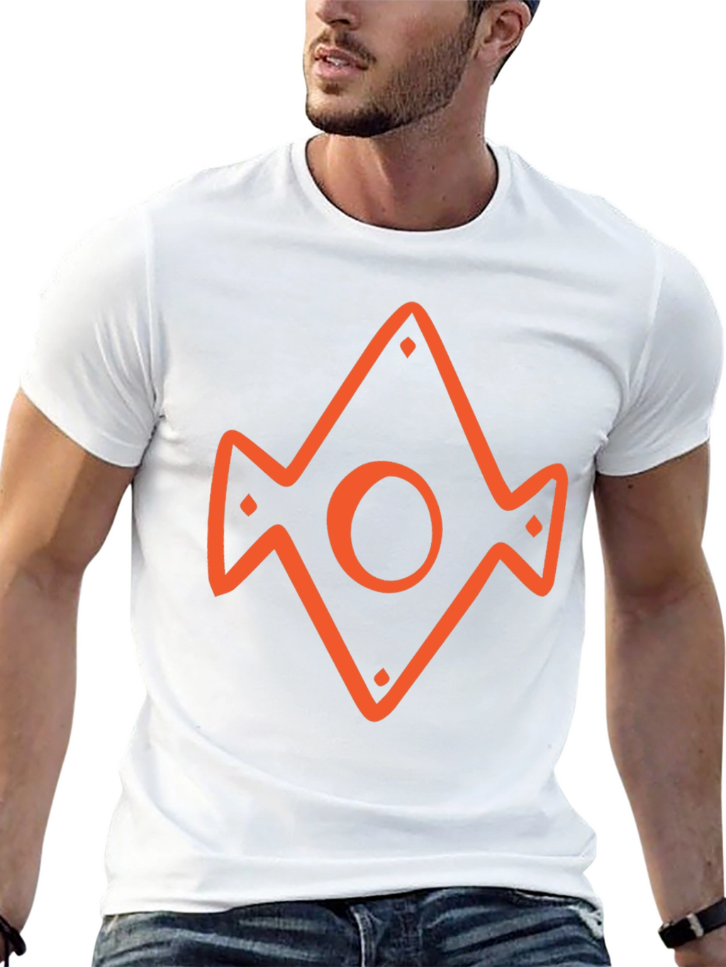 Geometric Icon Graphic Tee - Black