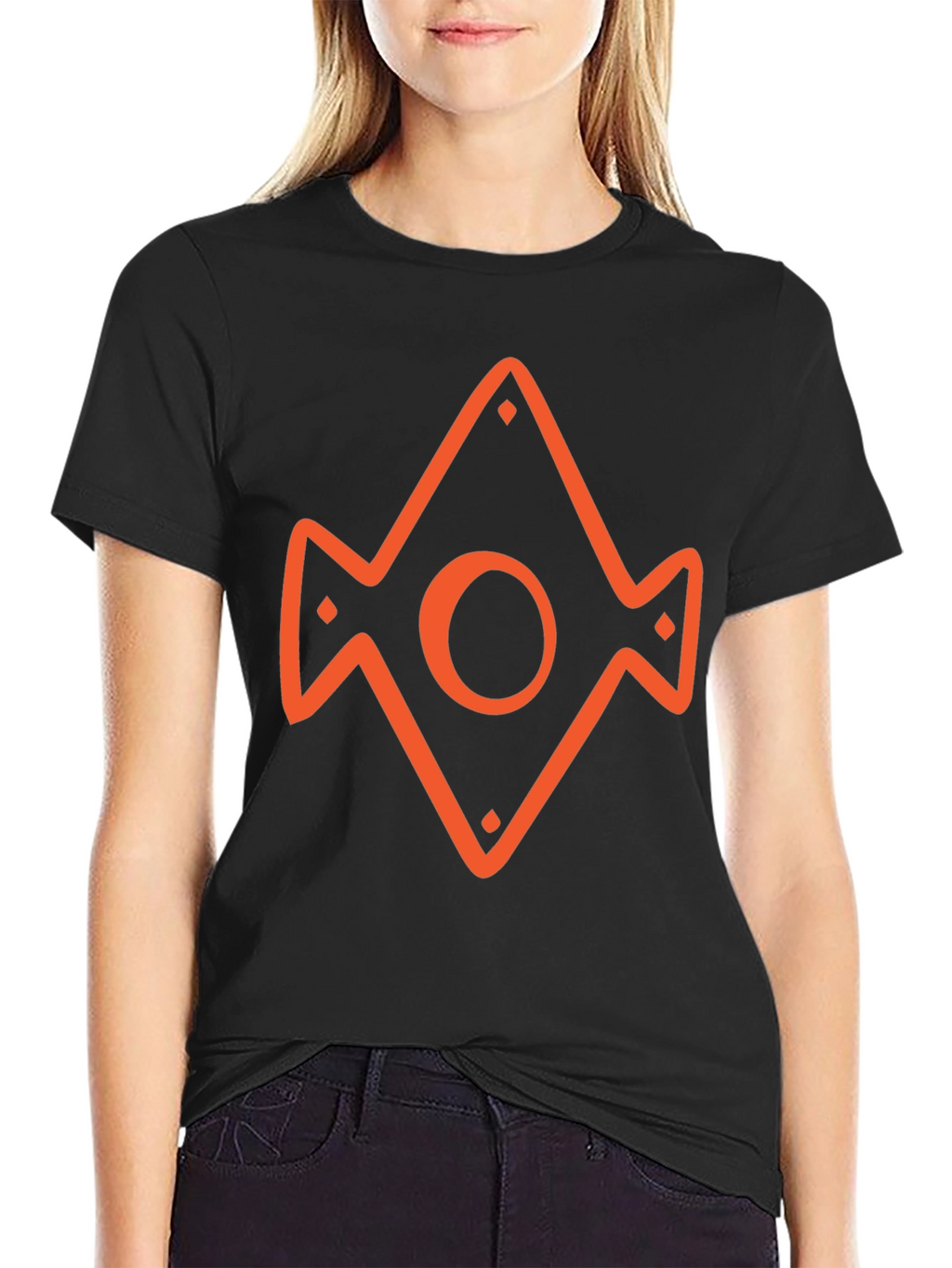 Geometric Icon Graphic Tee - Black
