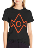 Geometric Icon Graphic Tee - Black