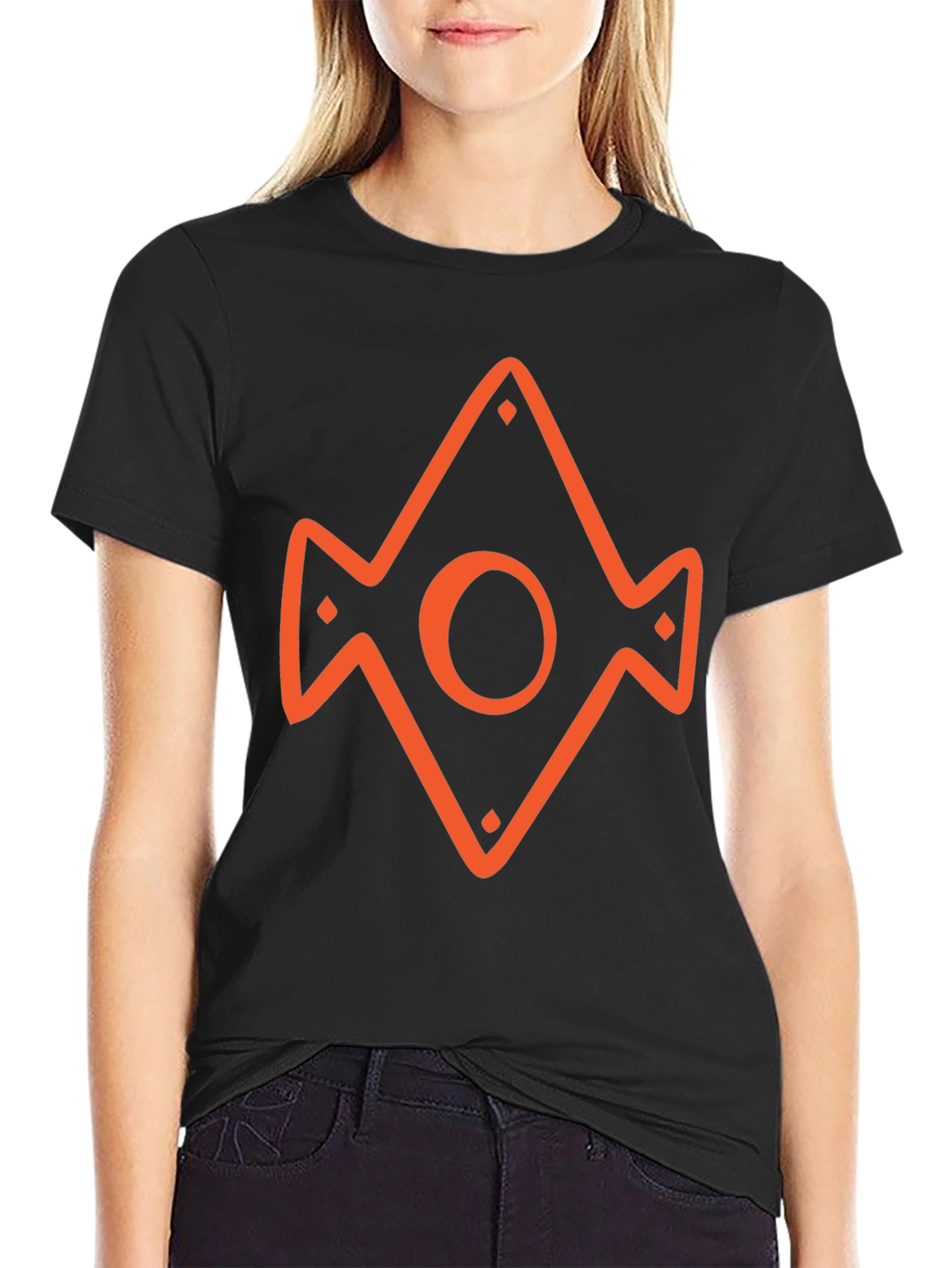 Geometric Icon Graphic Tee - Black