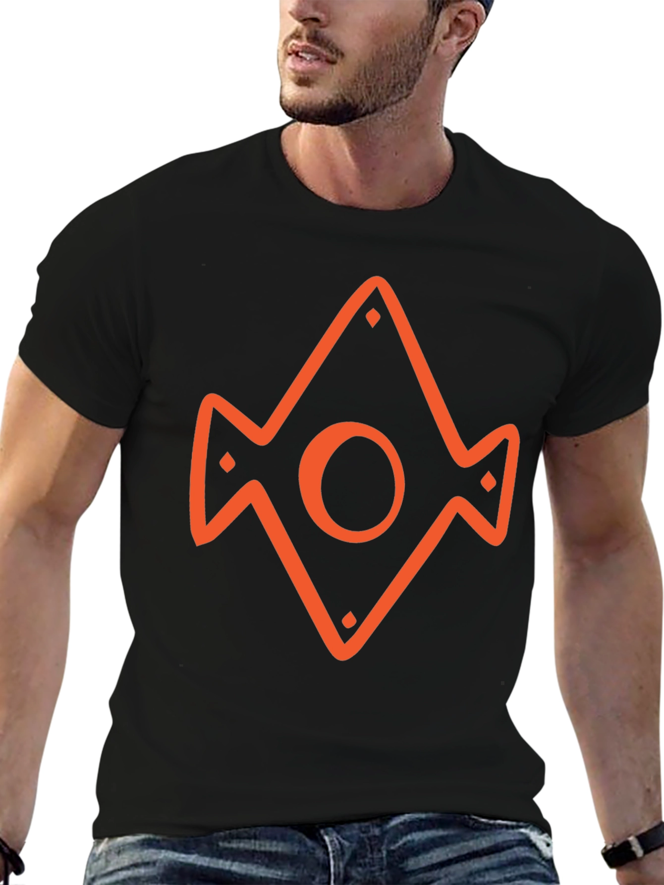 Geometric Icon Graphic Tee - Black