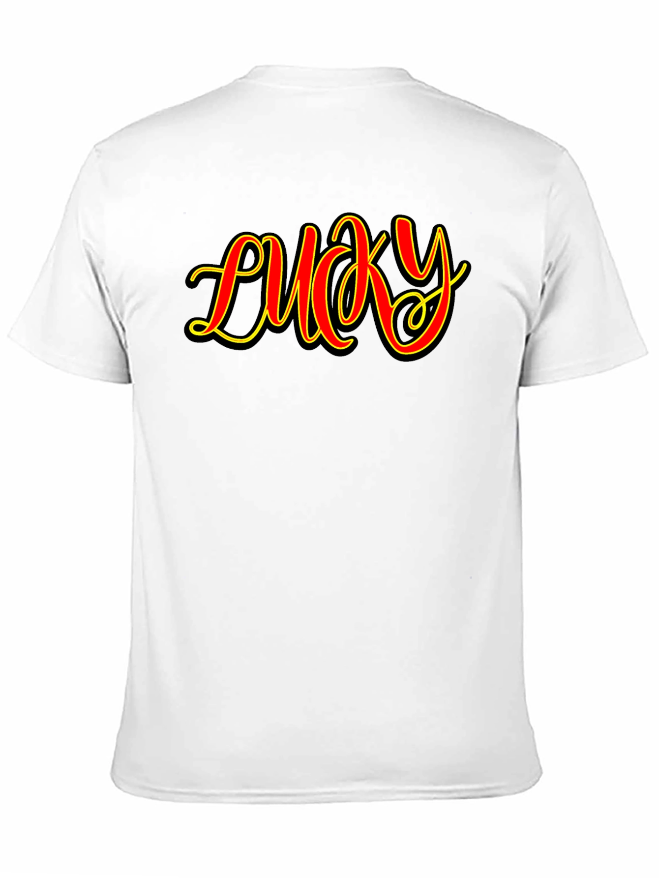 Lucky Graphic Print Mens Black T-Shirt