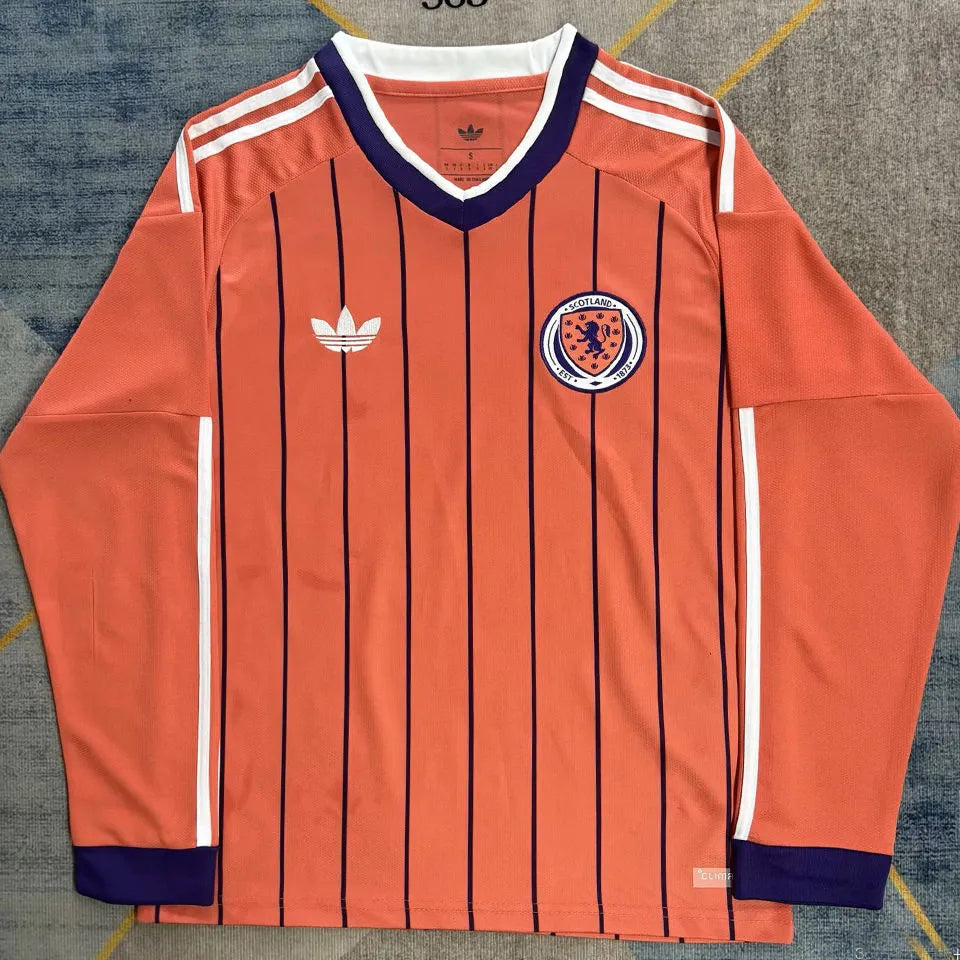 1982 Scotland Away Red Retro Soccer Jersey Detail 2