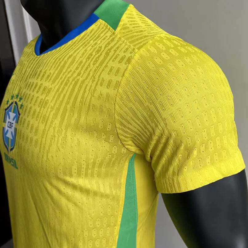 2025/26 Brazil Home Yellow Player Version Jersey Detail 4