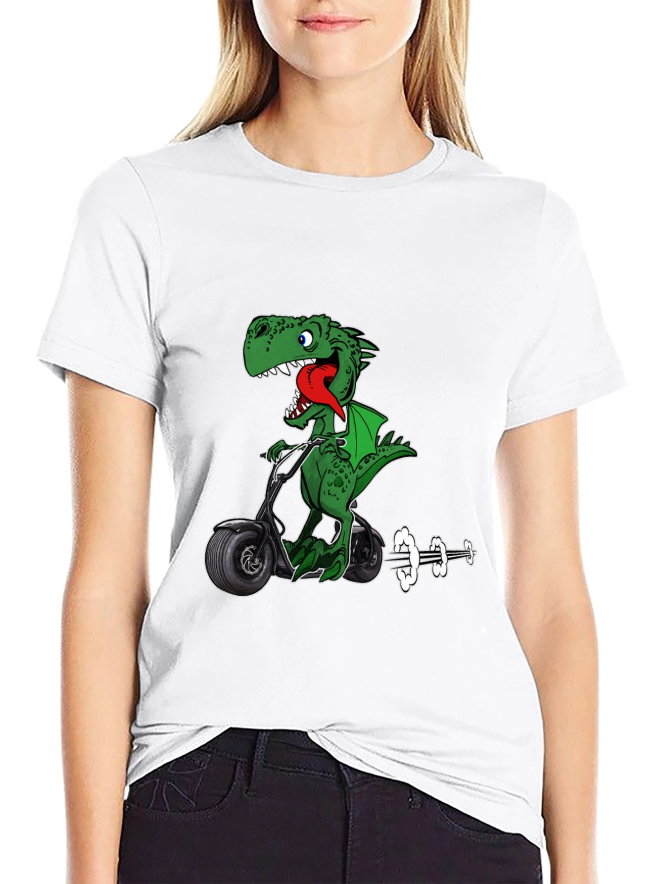 Dino Scooter Graphic T-Shirt