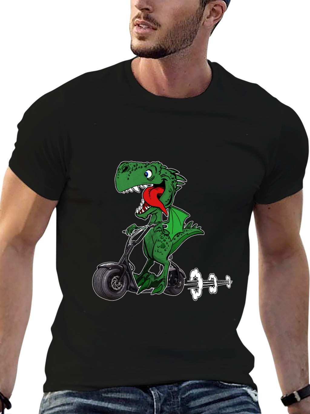 Dino Scooter Graphic T-Shirt