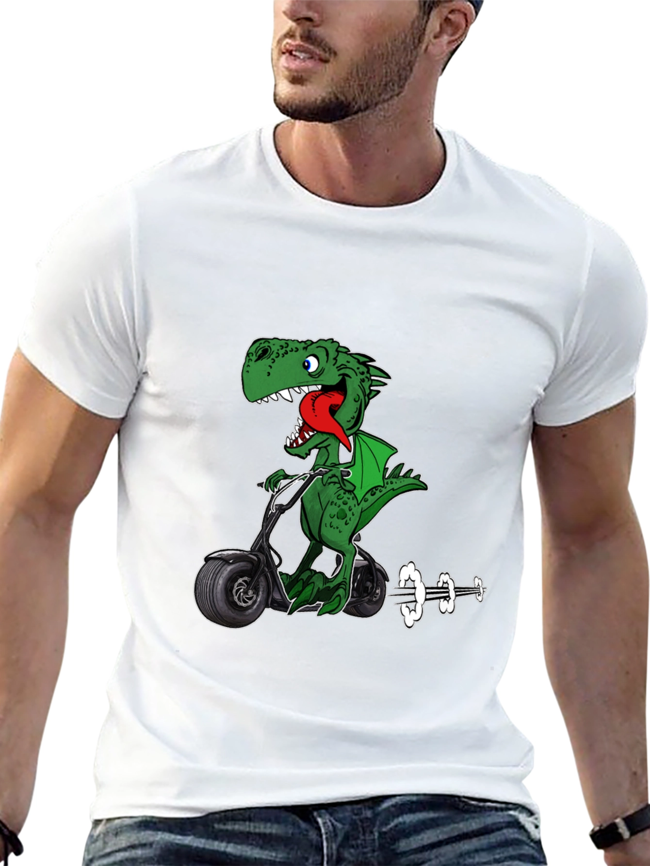Dino Scooter Graphic T-Shirt