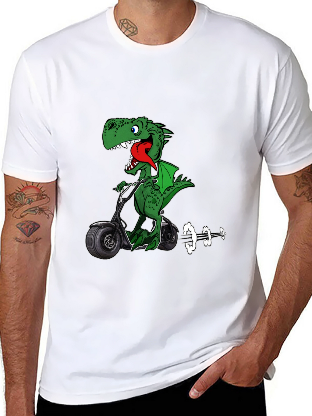 Dino Scooter Graphic T-Shirt
