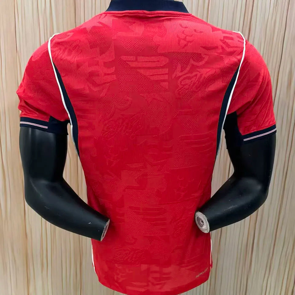 2026/27 England Away Red Player Version Soccer Jersey Back