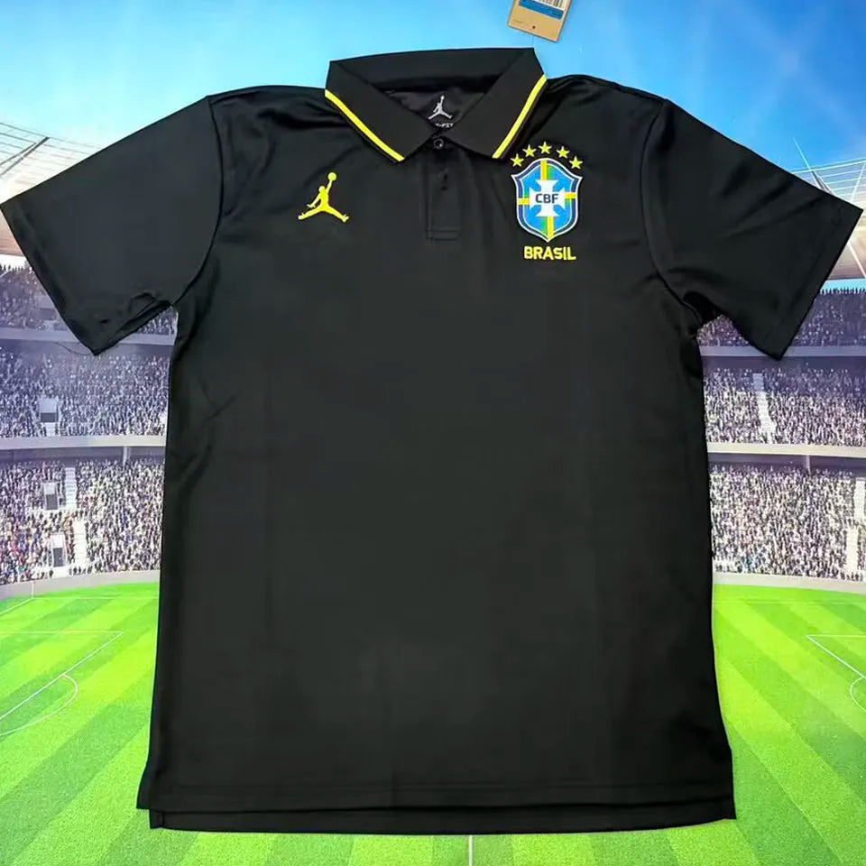 2026/27 Brazil Black POLO Jersey Front