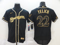 Men's Milwaukee Brewers Christian Yelich #22 MLB Black Player Jerseys