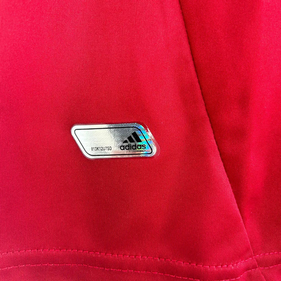 2012 Spain Home Red Retro Soccer Jersey Detail 3