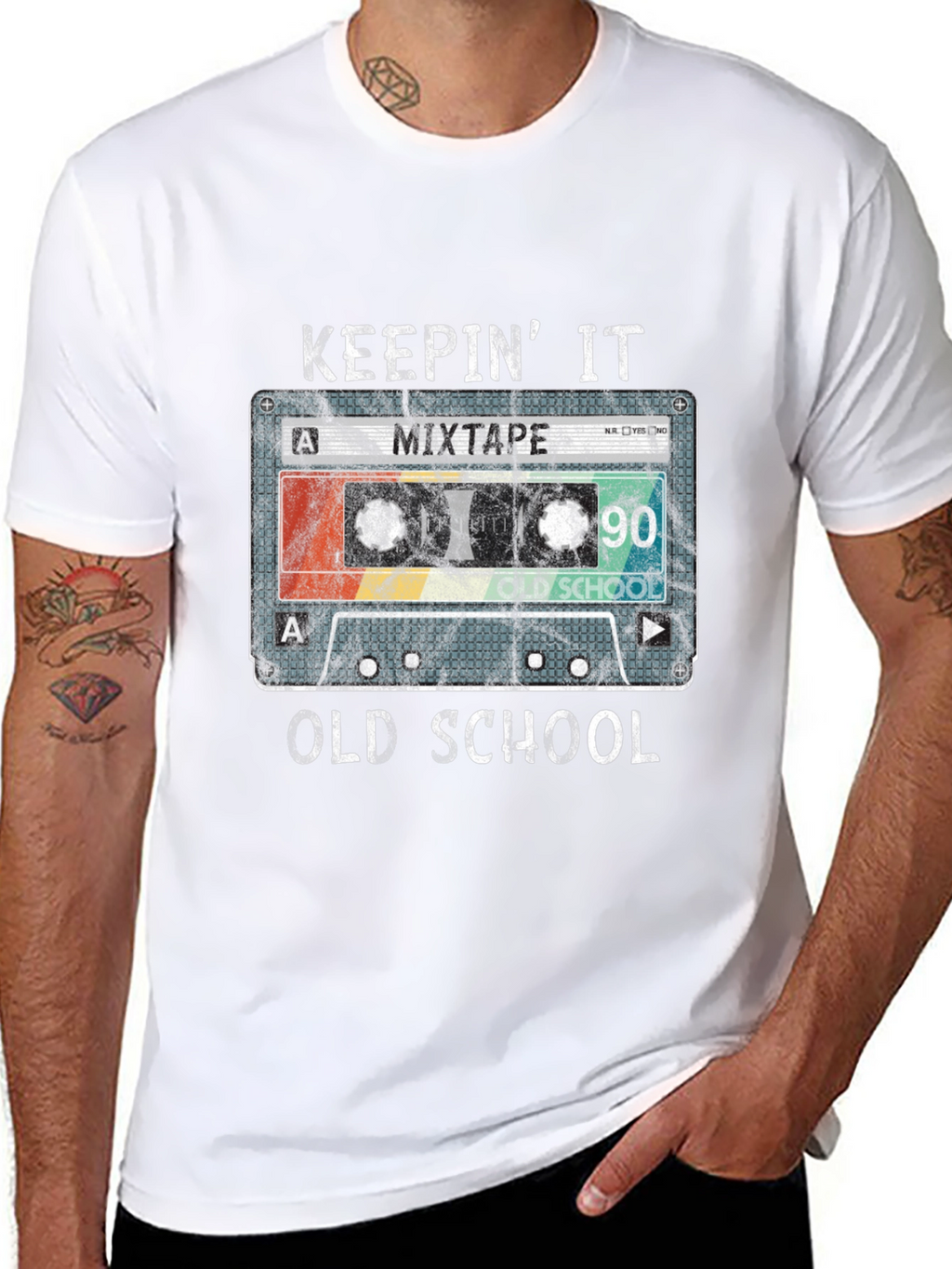 Keepin It Old School 90s Mixtape Cassette T-Shirt