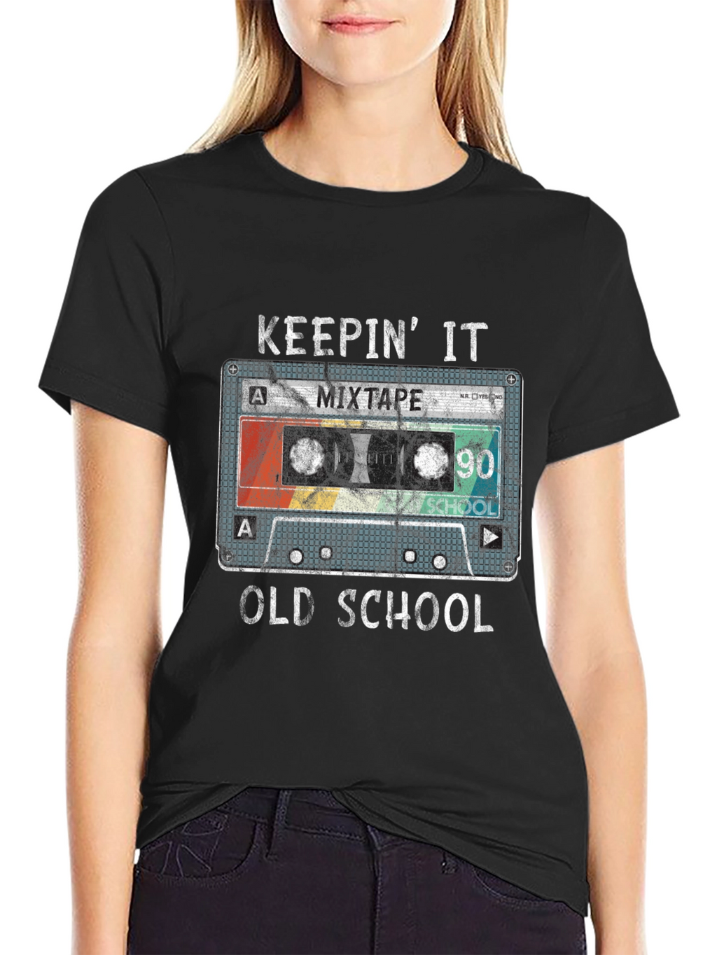 Keepin It Old School 90s Mixtape Cassette T-Shirt