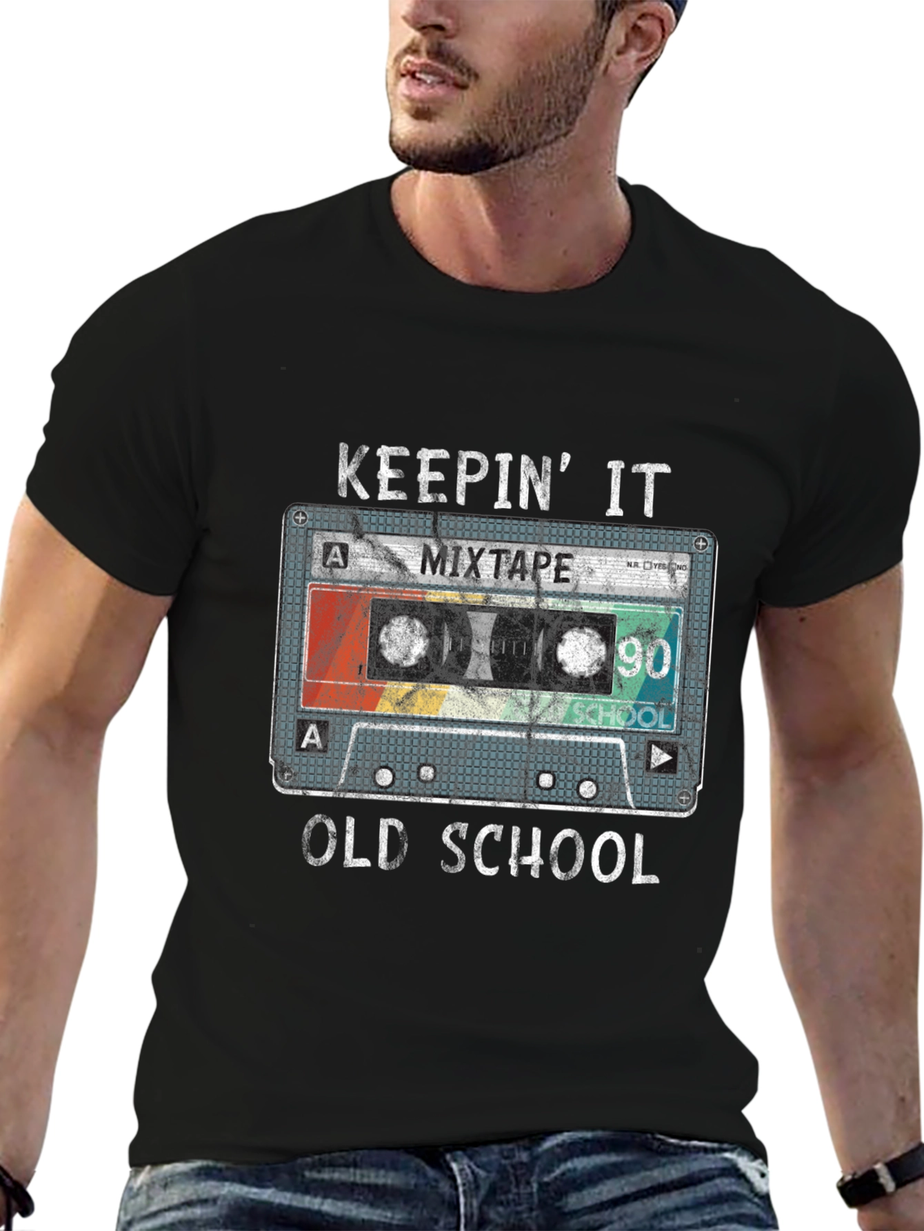 Keepin It Old School 90s Mixtape Cassette T-Shirt
