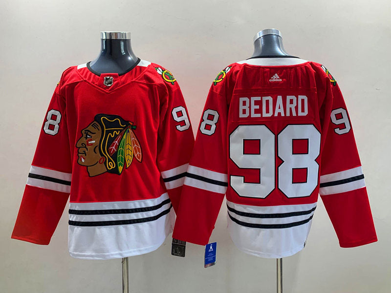 Men's Chicago Blackhawks Connor Bedard #98 Red Home Breakaway Player Jerseys