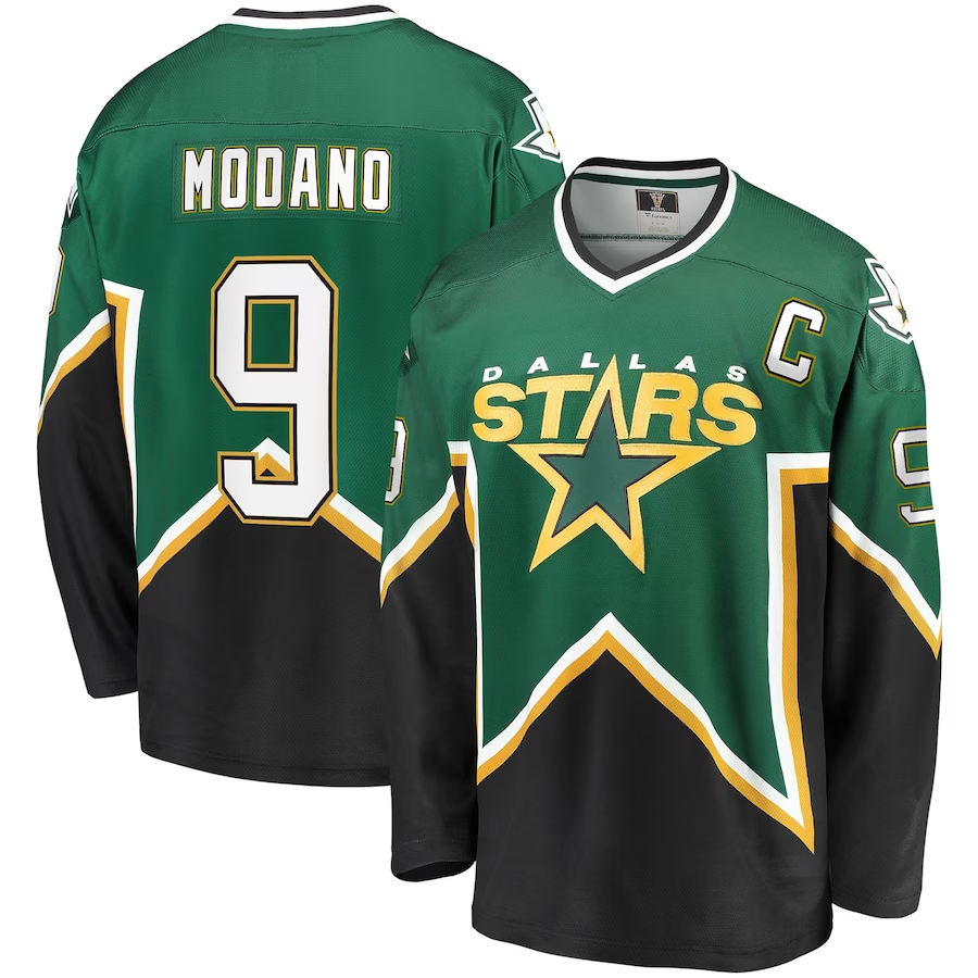 Men's Dallas Stars Mike Modano #9 Kelly Green/Black Premier Breakaway Retired Player Jerseys