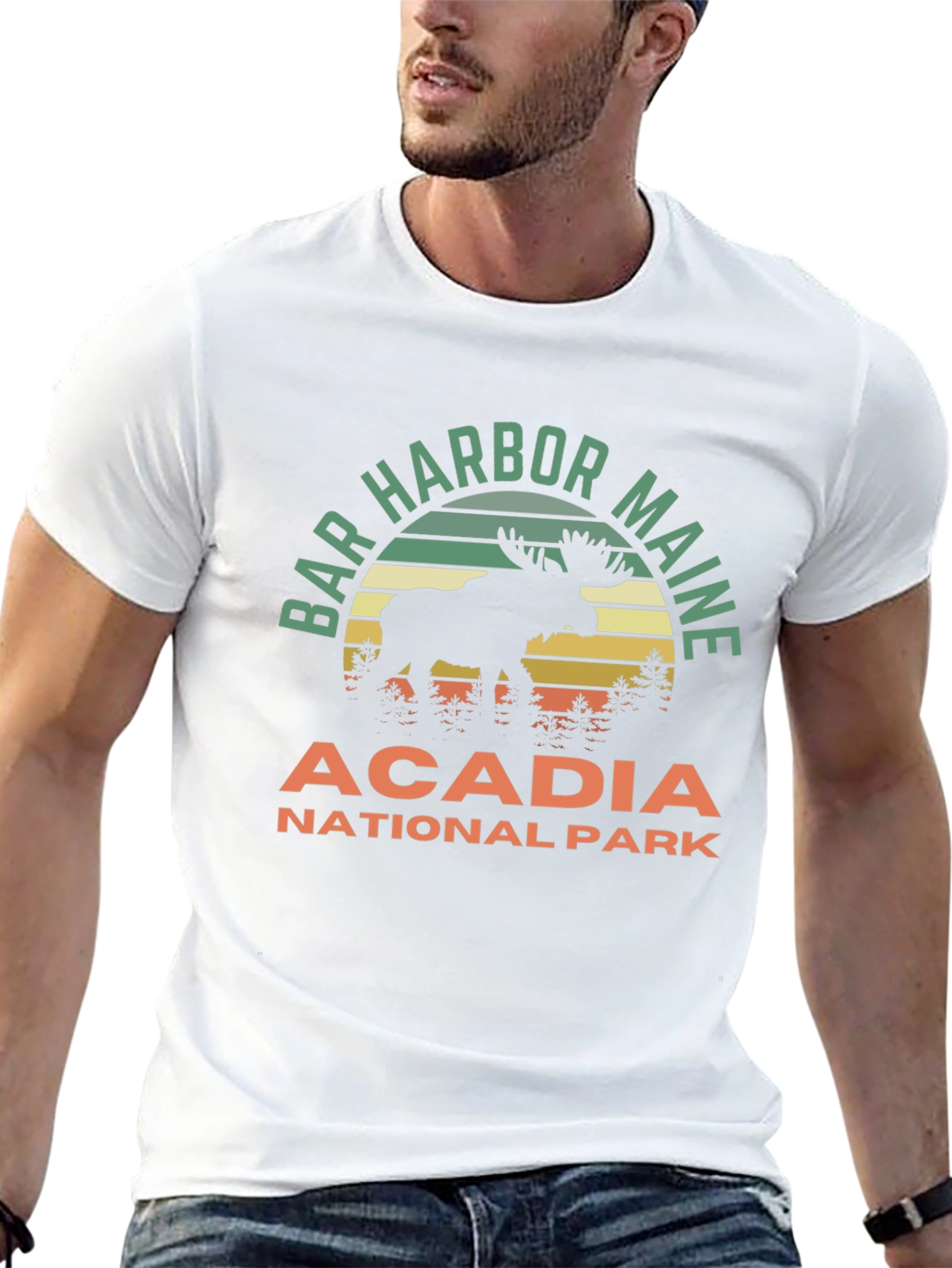 Bar Harbor Maine T-Shirt Acadia National Park Moose Tee