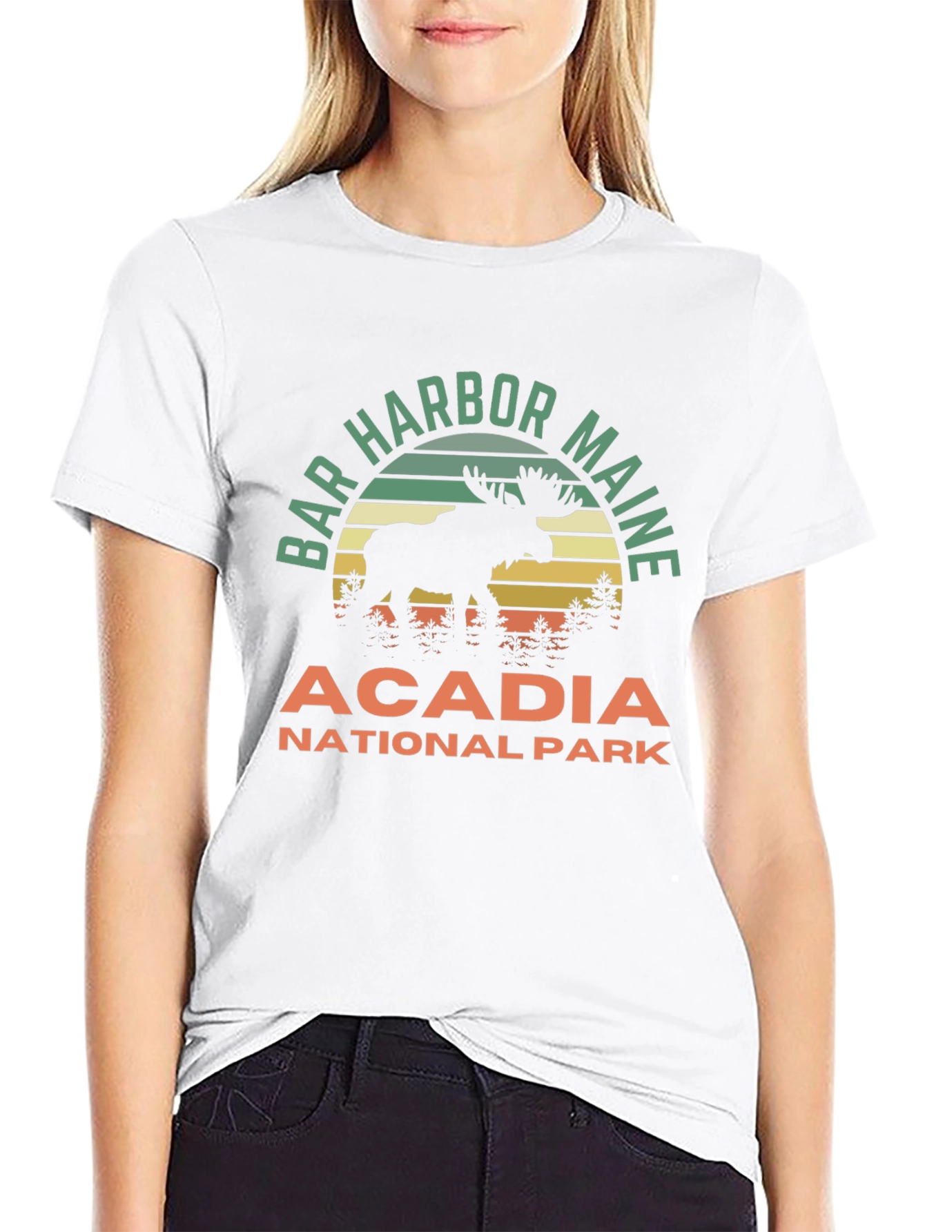 Bar Harbor Maine T-Shirt Acadia National Park Moose Tee