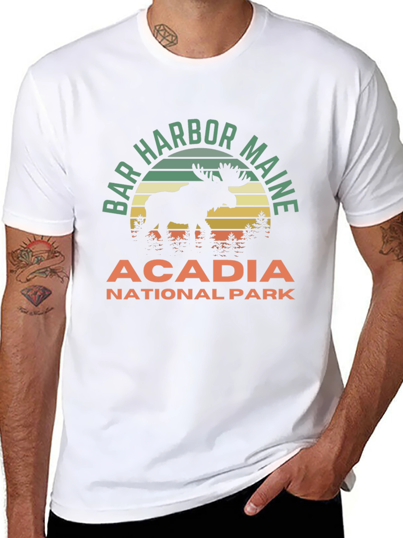 Bar Harbor Maine T-Shirt Acadia National Park Moose Tee